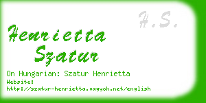 henrietta szatur business card